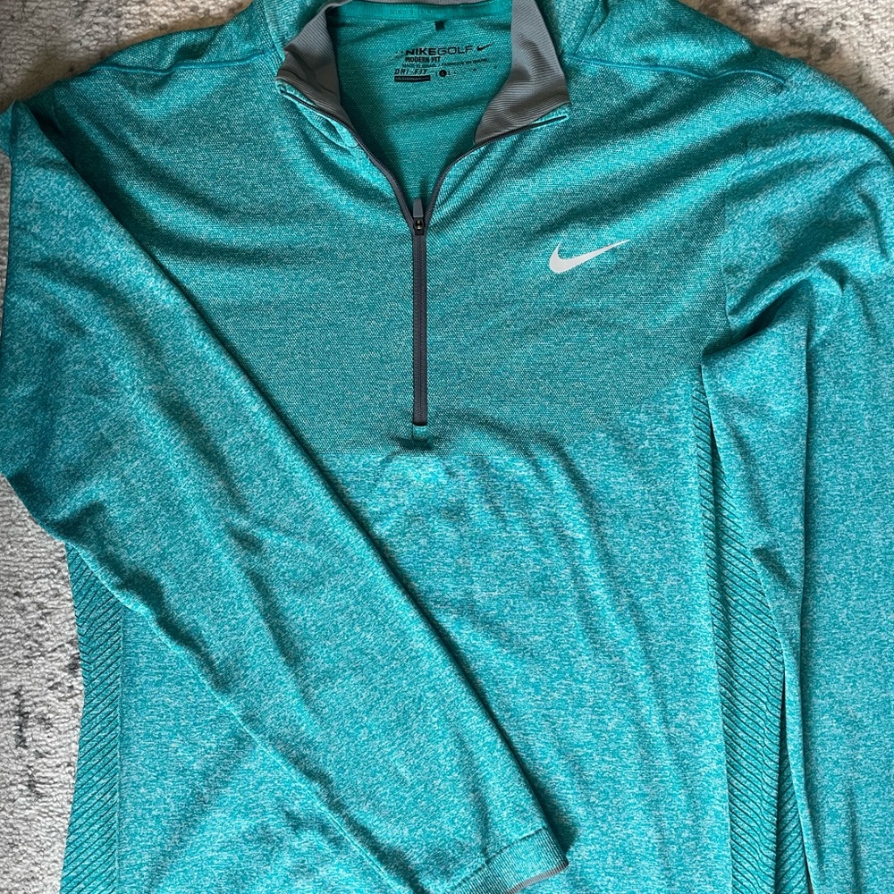 Blue Nike Golf Dri-Fit quarterzip